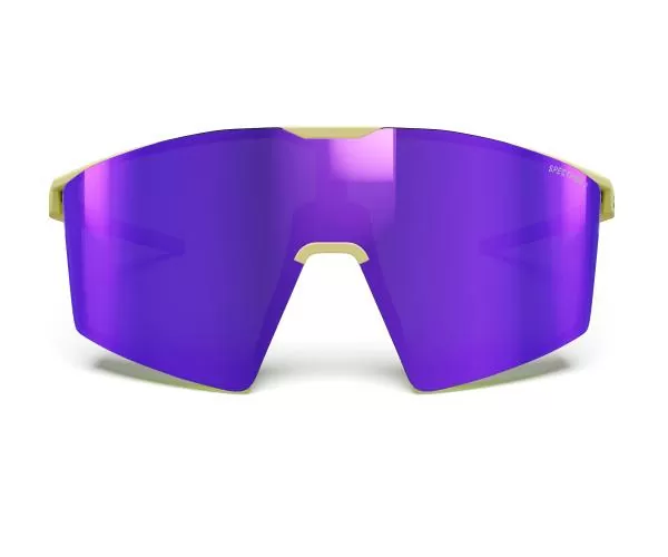 Julbo Sportbrille Edge - helles kastanienbraun matt / neongelb, rauchgrau