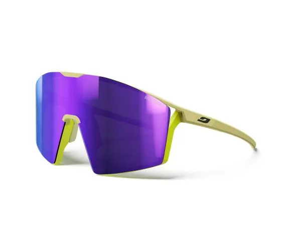 Julbo Sportbrille Edge - helles kastanienbraun matt / neongelb, rauchgrau