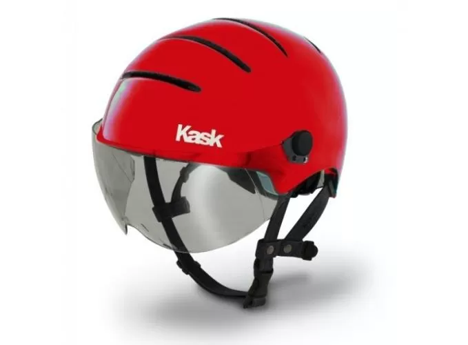 Kask Urban Lifestyle Velo Helmet for City/E-Bike with Smoked Glass Visor - Red
