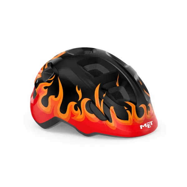 Met Bike Helmet Hooray - Black Flames, Glossy