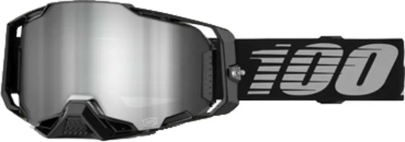 100% Armega Goggle - black mirror silver lens