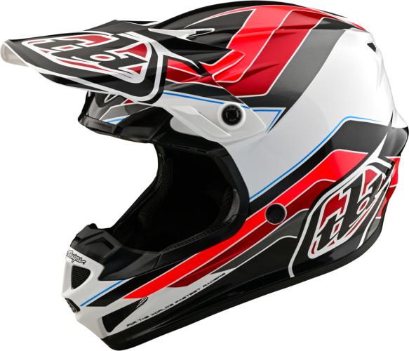 Troy Lee Designs SE4 Polyacrylite Helmet - Block - grau-rot