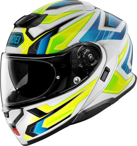SHOEI Klapphelm Neotec 3 Anthem TC-3 - weiss-hellblau-neon gelb