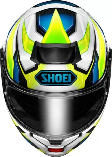 SHOEI Flip-up Helmet Neotec 3 Anthem TC-3, - white-light blue-neon yellow