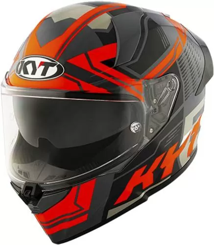 KYT Integralhelm R2R Octane - orange-rot-schwarz