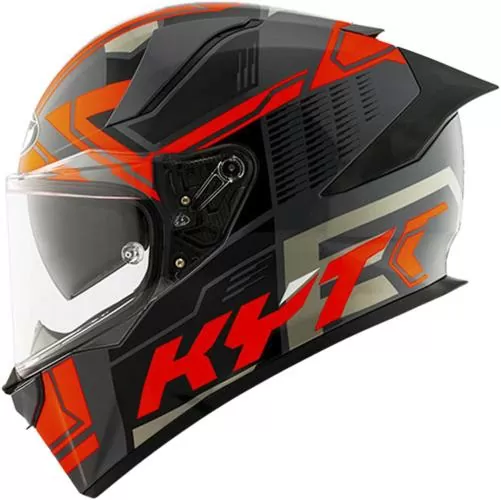 KYT Integralhelm R2R Octane - orange-rot-schwarz