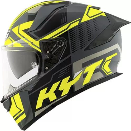 KYT Integralhelm R2R Octane - grau-schwarz-gelb
