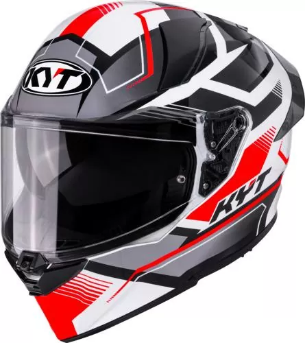 KYT Integralhelm R2R Parsec - weiss-rot-grau
