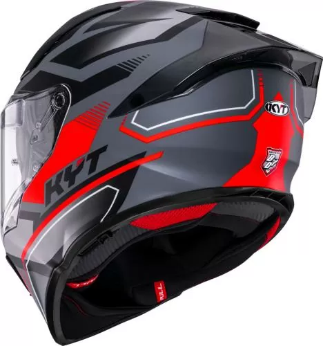 KYT Integralhelm R2R Parsec - matt grau-rot