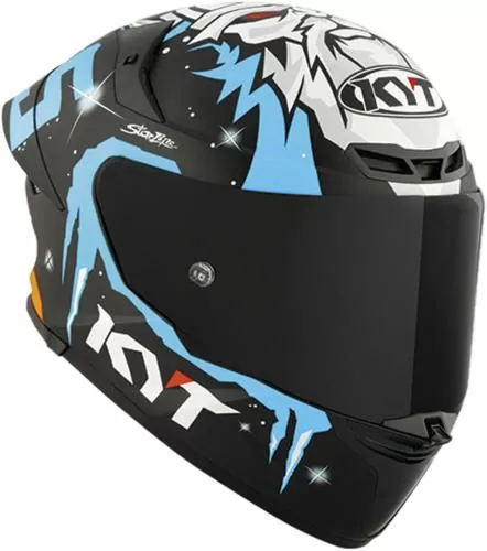 KYT Integralhelm TT-Revo Masia Replica Winter Test - schwarz-blau-weiss