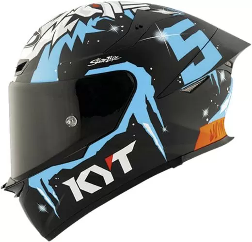 KYT Integralhelm TT-Revo Masia Replica Winter Test - schwarz-blau-weiss