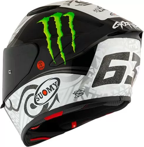 Suomy Integralhelm Track-1 Bagnaia Winter Test Monster Replica - schwarz-grau-weiss