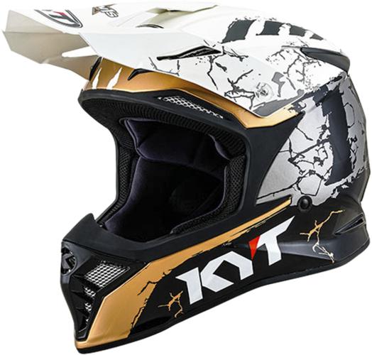 KYT Offroadhelm Skyhawk Jarvis Signature Edition - schwarz-weiss-gold