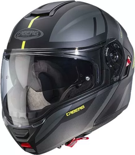 Caberg Flip-up helmet Levo X Manta - black-dark grey-yellow fluo