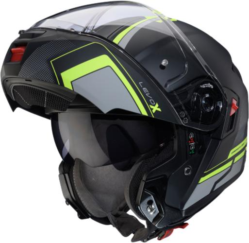 Caberg Klapphelm Levo X Elite matt - schwarz-grau-gelb fluo