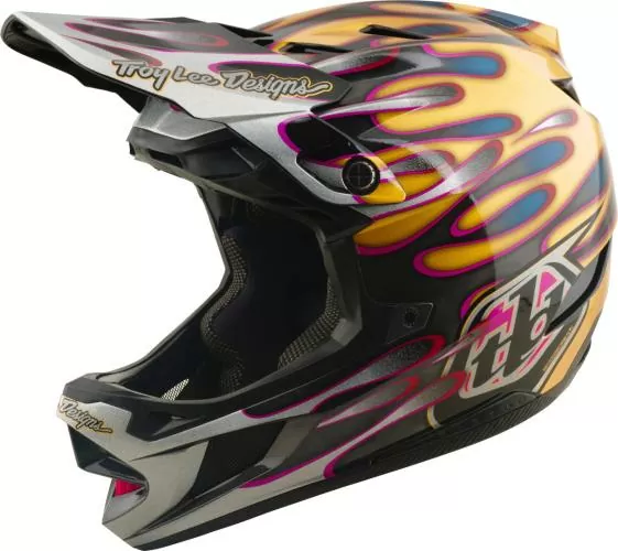 Troy Lee Designs D4 Carbon Helmet W/Mips - Overspray gold-black