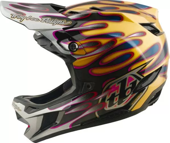 Troy Lee Designs D4 Carbon Helmet W/Mips - Overspray gold-black