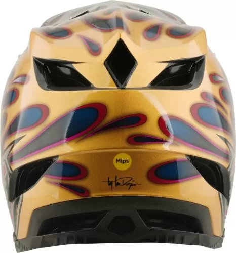 Troy Lee Designs D4 Carbon Helmet W/Mips - Overspray gold-black