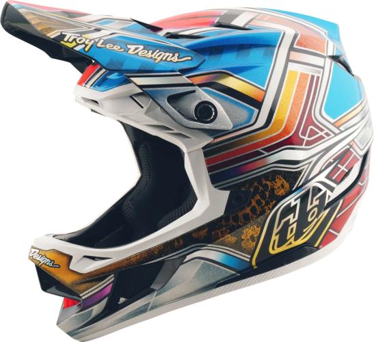 Troy Lee Designs D4 Carbon Helmet W/MIPS - Lowrider blau