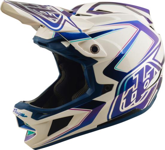 Troy Lee Designs D4 Composite Helmet W/Mips - Flared white-dark blue