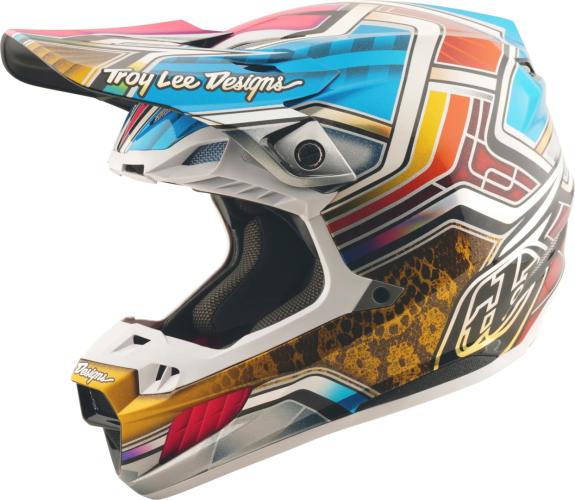 Troy Lee Designs SE5 ECE Carbon Helmet - Lowrider silber