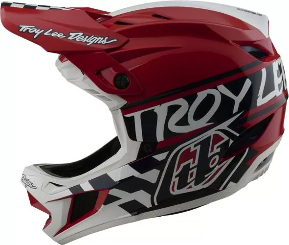 Troy Lee Designs D4 Polyacrylite Helmet W/MIPS - Fifty-50 weiss-rot