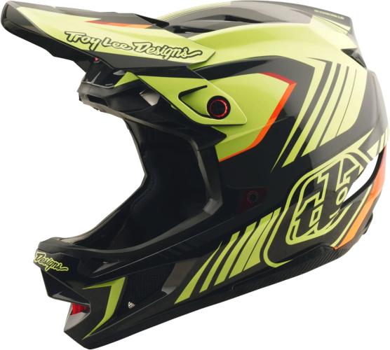 Troy Lee Designs D4 Polyacrylite Helmet W/MIPS - Qualifer schwarz-gelb
