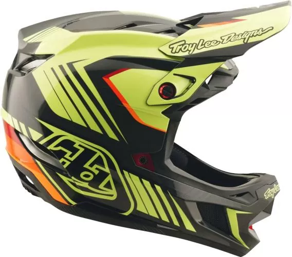 Troy Lee Designs D4 Polyacrylite Helmet W/MIPS - Qualifer schwarz-gelb