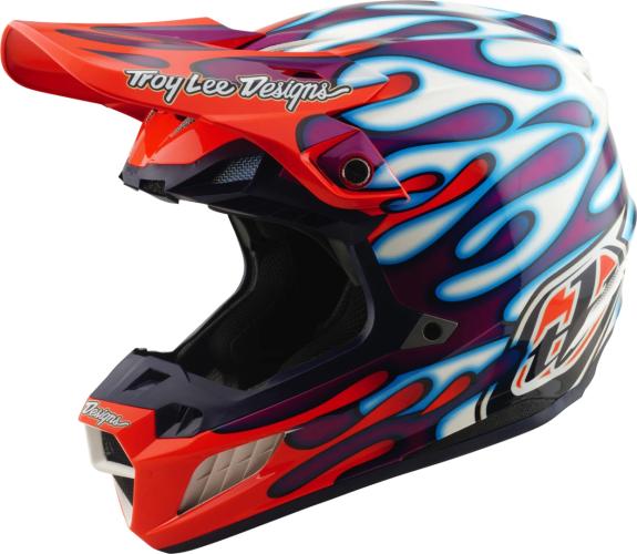 Troy Lee Designs SE5 ECE Composite Helmet - Overspray violet-white-red