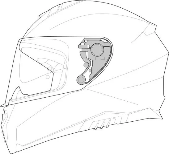 iXS Rapid 2.0 FF Helmet Visor Mechanism - black