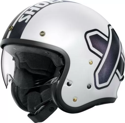 SHOEI Open Face Helmet J-O 2 Cross Logo 2 TC-6 - white-black