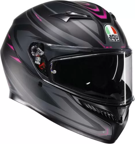 AGV Full Face Helmet K3 Syth - mat black grey pink