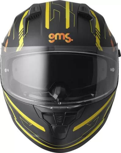 gms Hexago Graphic full-face helmet - yellow-orange