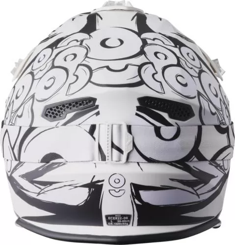 gms Fortis Graffi Motocross Helmet - matt black-white