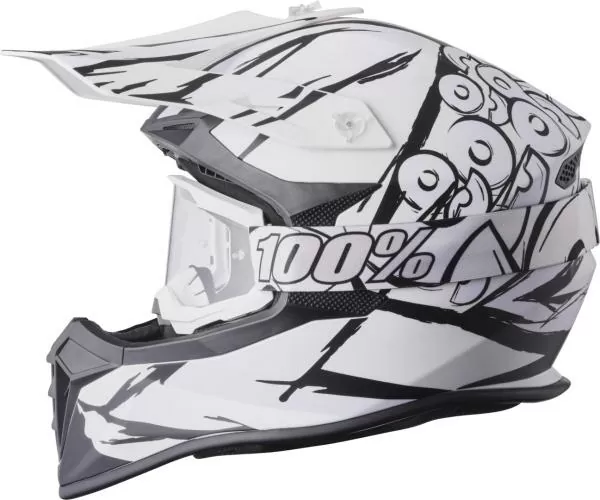 gms Fortis Graffi Motocross Helmet - matt black-white
