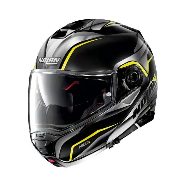 Nolan N100-5 Balteus N-Com #43 Flip-Up Helmet - black-yellow-grey
