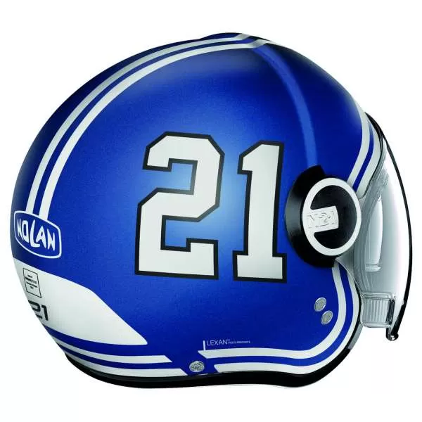 Nolan N21 Visor Quarterback #85 Open Face Helmet - blue matt