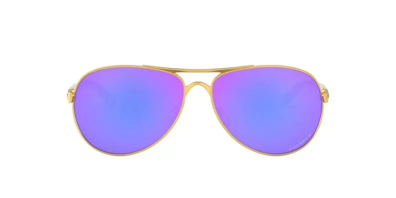 Oakley Sunglass Feedback - satin gold, prizm violet polarized