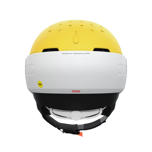POC Levator MIPS Visor Ski Helmet - Hydrogen White/Aventurine Yellow Matt