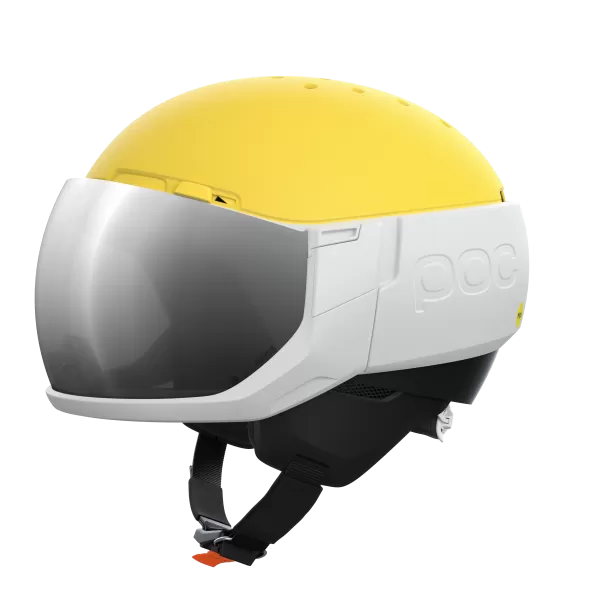 POC Levator MIPS Visor Ski Helmet - Hydrogen White/Aventurine Yellow Matt