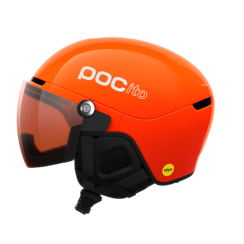 POC POCito Obex Visor Skihelm - Fluorescent Orange/Clarity POCito/Partly Sunny/Light Orange