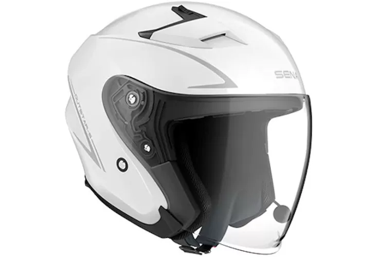 Sena OUTSTAR S Smart motorcycle jet helmet (ECE) - white glossy