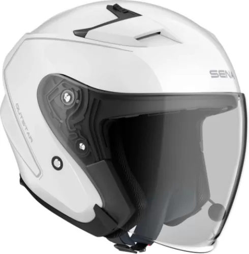 Sena OUTSTAR Smart Motorrad-Jethelm (ECE) - weiss glänzend