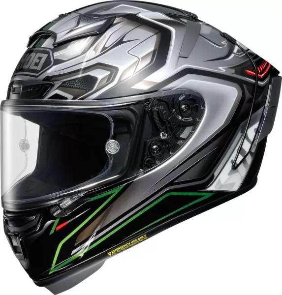 SHOEI X-Spirit III Aerodyne TC-4 Full Face Helmet - black-chrome-green