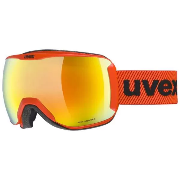 Uvex downhill 2100 CV Skibrille - fierce red mat, sl/ mirror orange - colorvision green