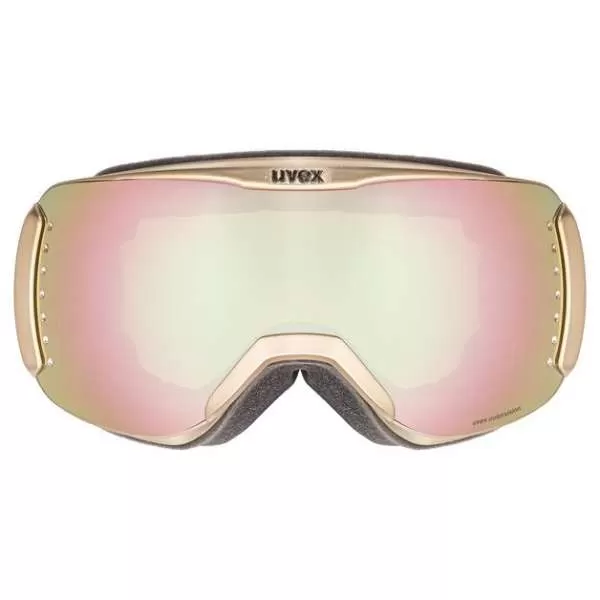 Uvex Downhill 2100 WE Glamour Ski Goggles - satin gold chrome, SL/ mirror rose - colorvision green