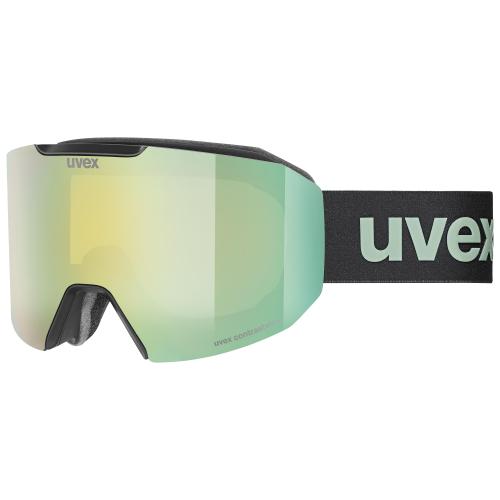 Uvex Evidnt Attract S Skibrille - black matt / grün-gelb