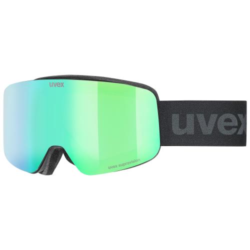 Uvex Pwdr Fm Skibrille - black matt / grün-gelb