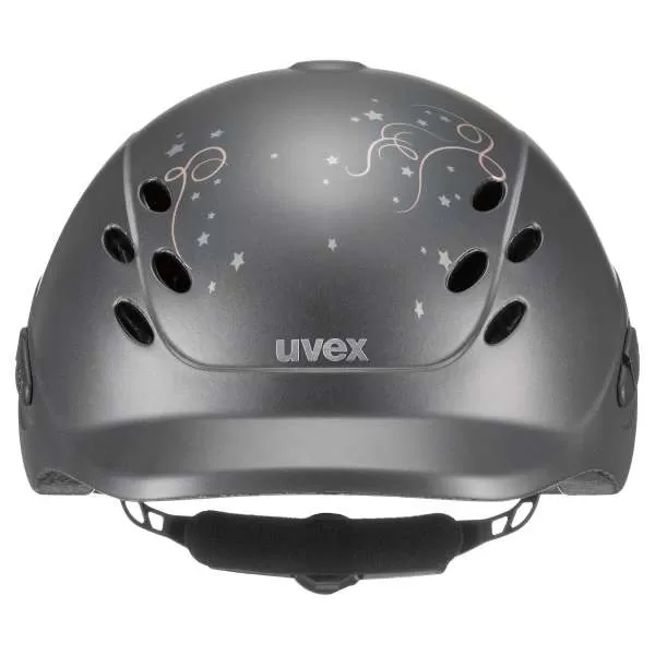Uvex Onyxx Dekor Children Riding Helmet - friends II anthracite mat