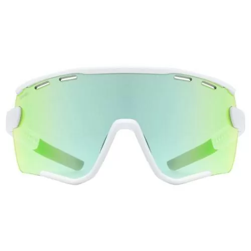 Uvex Sportstyle 236 Sportbrille Set - White Mat Mirror Green, Clear